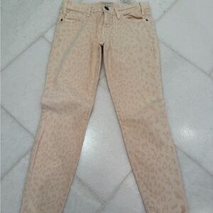 Current Elliot the stiletto leopard jeans dusty peach size 26